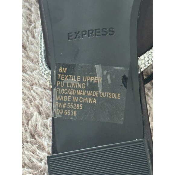 Express Women’s Black Mules Flat  with Bow Detail Size 6 New - Picture 11 of 14